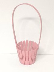 Декоративная корзинка из фанеры 125*h345 лососевая