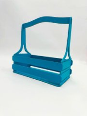 Декоративный ящик двухреечный прямоугольный 250*125 h255 Бирюзовый