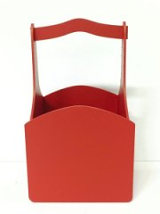 Декоративный ящик из фанеры квадратный 140*125*h225 красный