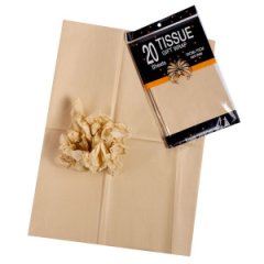 Тишью Бумага, 20  листов в упаковке, 30 грамм, 50cmx66cm, цв. бежевый
