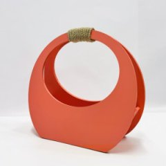 Кашпо сумка круглая маленькая 280*300*120 лососевый