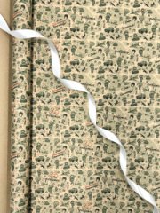 Крафт бумага 23 февраля солдаты зеленый на коричневом 700мм/60гр/10м ± 5%