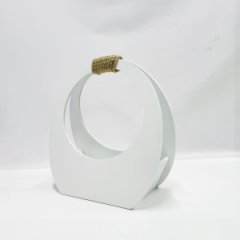 Кашпо сумка круглая большая 350*320*150 белый