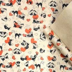 Крафт бумага Ля Мур черный/красный на коричневом фоне 720мм/60гр/10м ± 5%