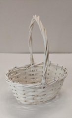 Корзина плетеная ива D22*16х11,5/25 см белый