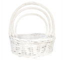 Набор корзин из ивы 3шт, круг, 45*15.5*HH45, 38*13*HH40, 33*11*HH31см, белый