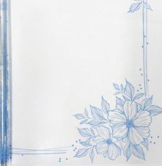 Пленка прозрачная Рамка цветы голубой 60см*400гр ± 5%