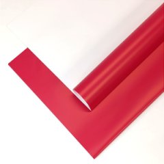 Пленка матовая двухсторонняя белый/красный коралл 10 листов 58*58 50мкр