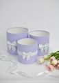 Коробки круглые без крышек Набор из 3х (16*16/18*18/20*20) с бантиком светло-сиреневый