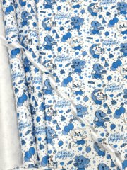 Крафт бумага Детский карнавал голубой на белом фоне 680мм/60гр/10м± 5%