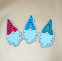 Игрушка новогодняя двухслойная Гном 80*85 мм 3шт