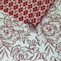 Пленка матовая двухсторонняя Фаворит ромбы красные 58см/10м±5%/50мкр