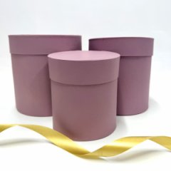 Коробки круглые набор из 3х (13*13/16*16/18*18) темная пудра