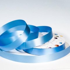 Лента простая Гладкая без тиснения 2/100ярд голубой