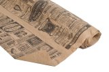 Бумага Эко-крафт Винтажная газета черный 70см*5 ярд ± 5%