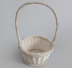 Корзина плетеная (ива), 27*27*14*43 см, 1 шт., белый