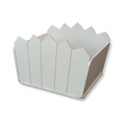 Декоративное кашпо Забор белый (125*125*140)