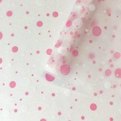 Пленка матовая (MDS) Конфетти молочно розовый/белый 70см,40мкм,10м