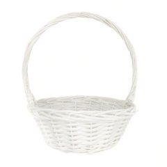 Корзина из ивы 25*25*10/30, круг, белый